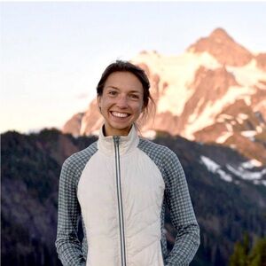 Smartwool Houndstooth Green and Cream Merino Wool Zip Up Jacket Large